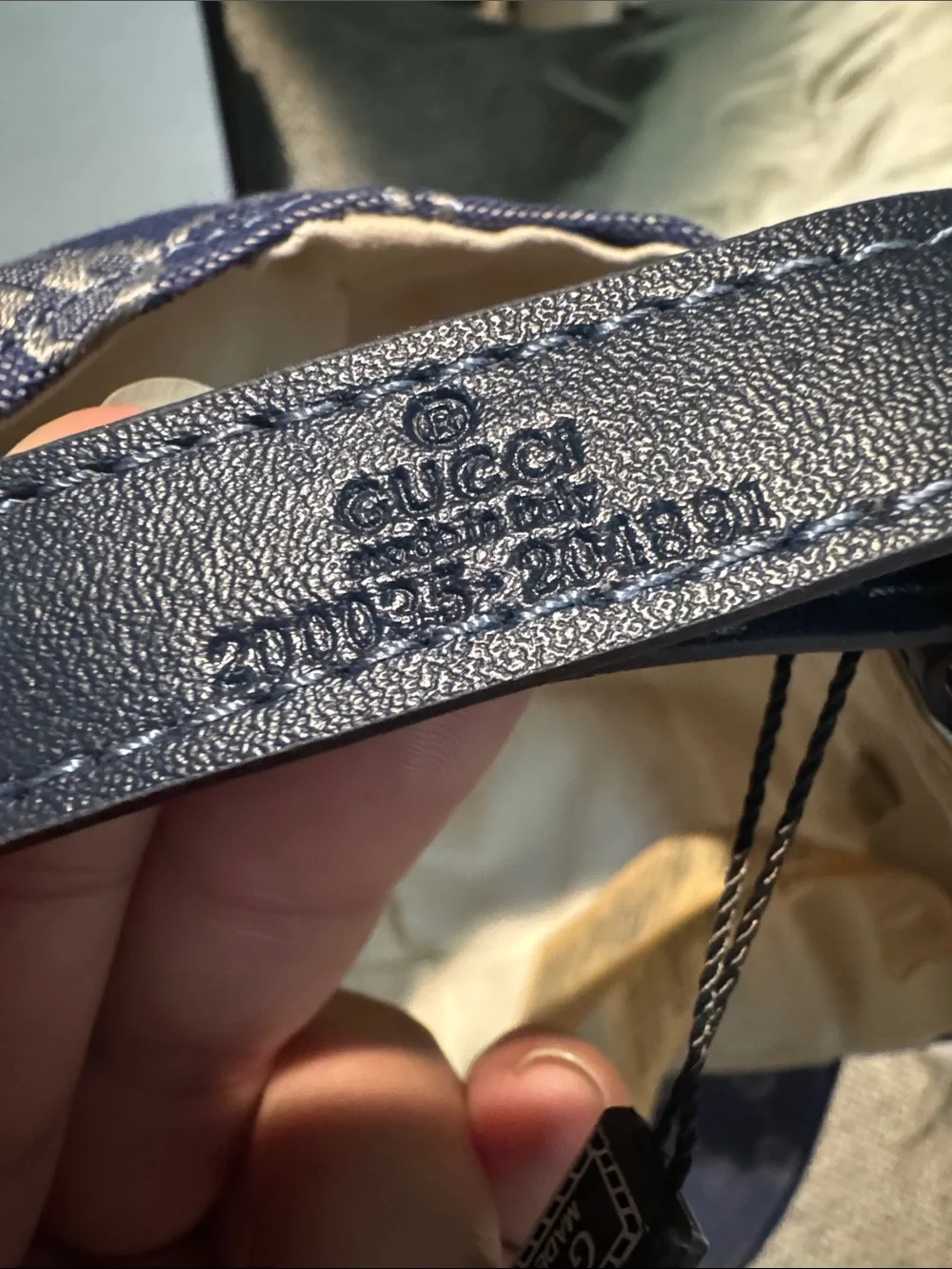 Gucci Blue and Beige GG Monogram Cap - Picture 5 of 7
